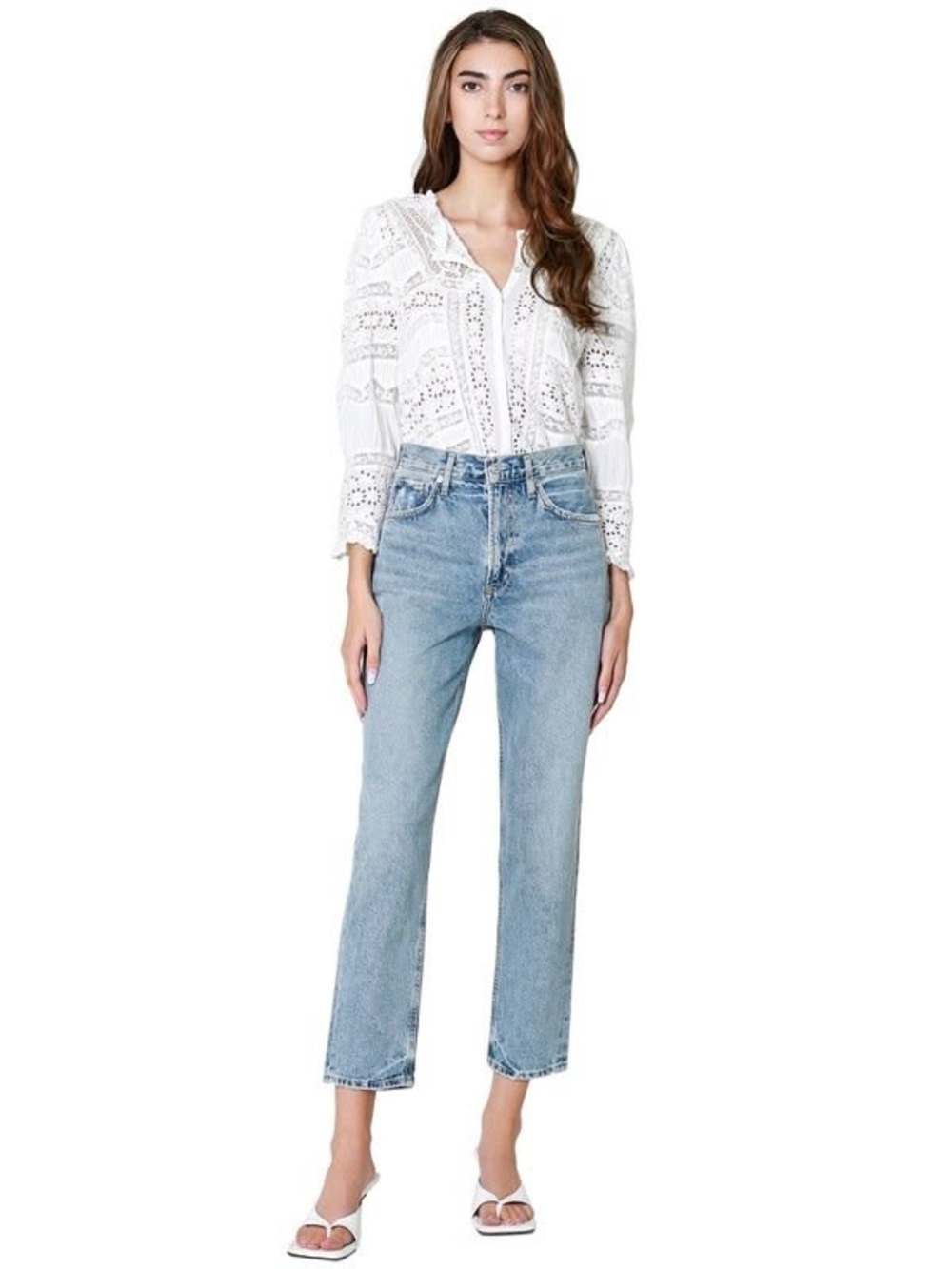Citizens Of Humanity Marlee Light Blue Cropped High-Rise Jeans